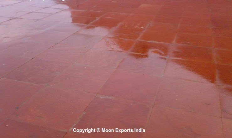 Flooring made from brown stone