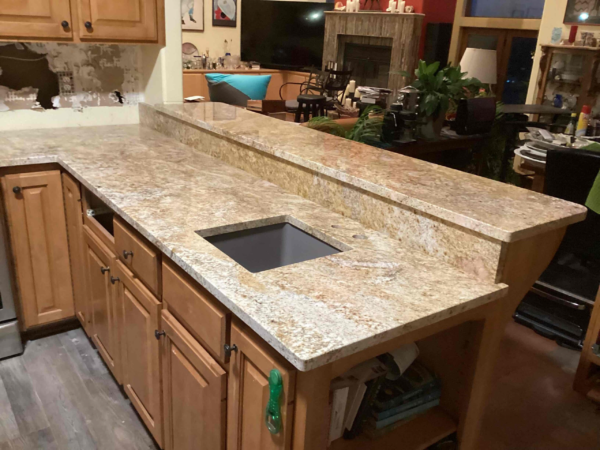 Kashmir Gold Granite used in kitchen