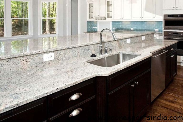 Kashmir White Granite used in Kitchen