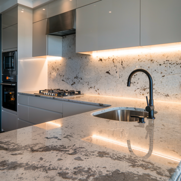 Mani White Granite used in Kitchen