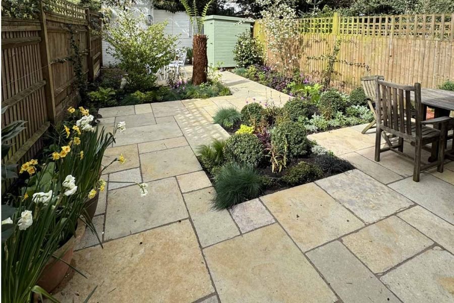 stone paving antique yellow limestone chestnut