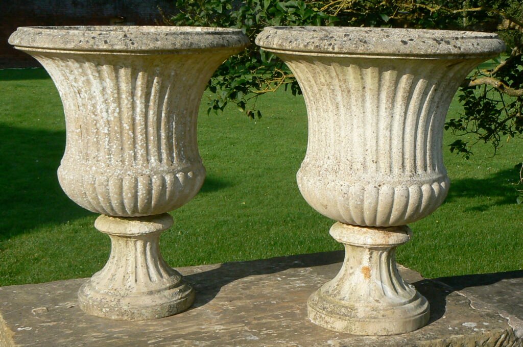 weathered stone urn 1153