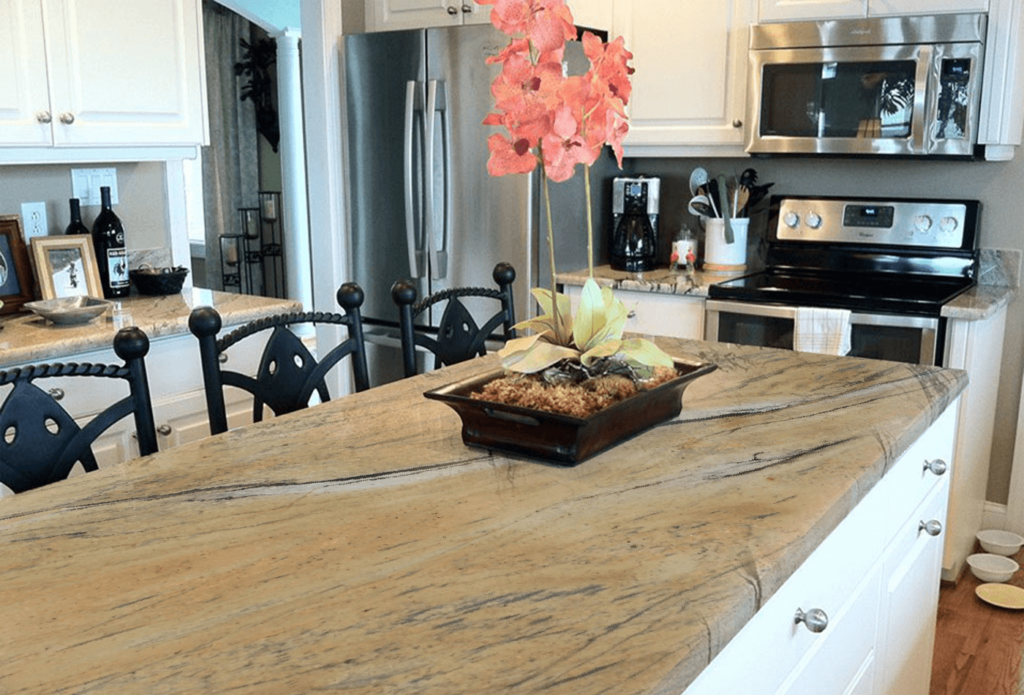 Prada Gold Granite Homeowners Choice for their kitchen