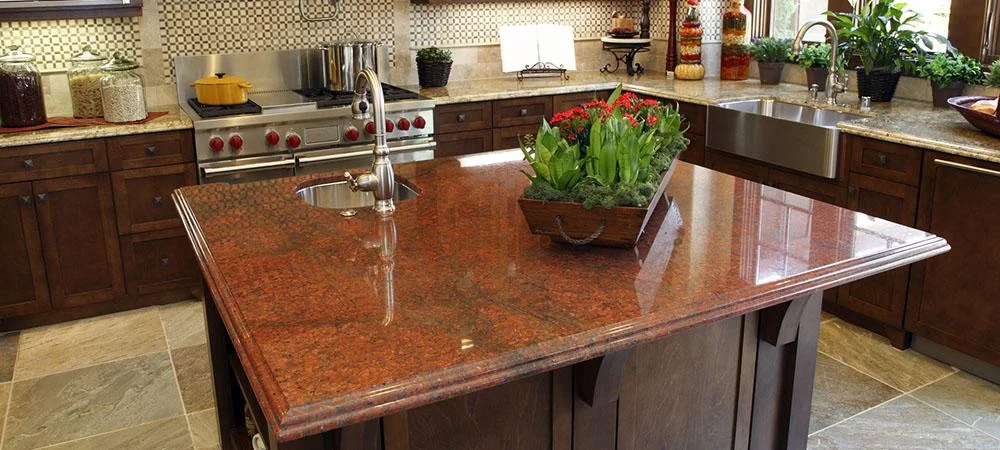 Red Multicolor Granite Kitchen Countertop