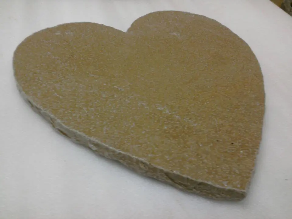 Yellow Limestone Heart Shape Stepping Stone