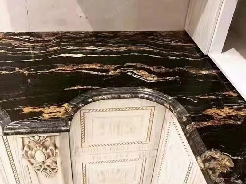 black fusion granite kitchen countertops 1