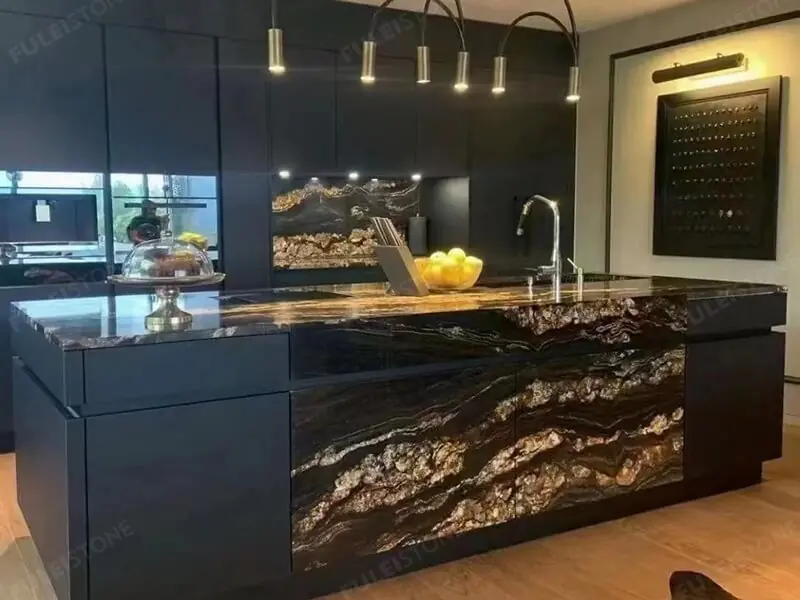 black fusion granite kitchen countertops 2