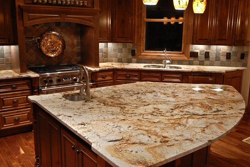 colonial cream granite with a standard eased edge